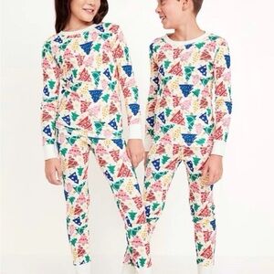 Old Navy Matching Family Pajama Set with Colorful Tree Print